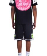 Camiseta negra Barrow con serigrafía en delantero y espalda y mangas