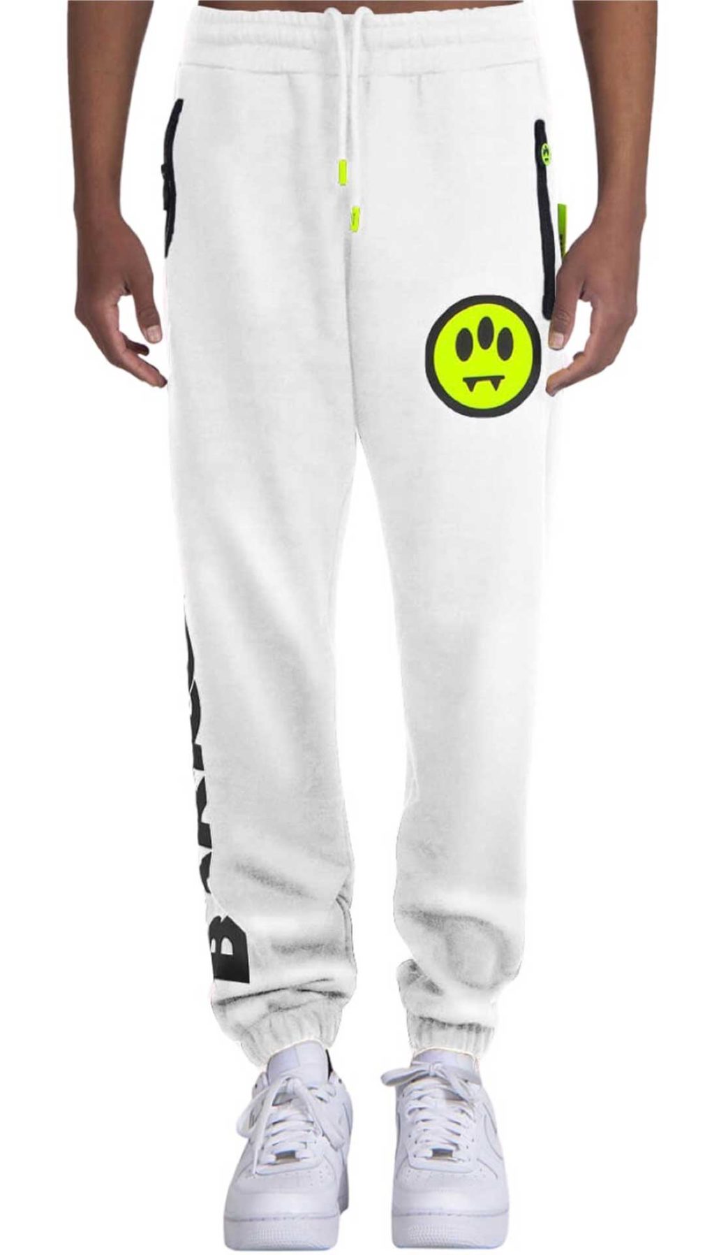 Pantalones deportivos blanco Barrow con logotipo estampado en piernas