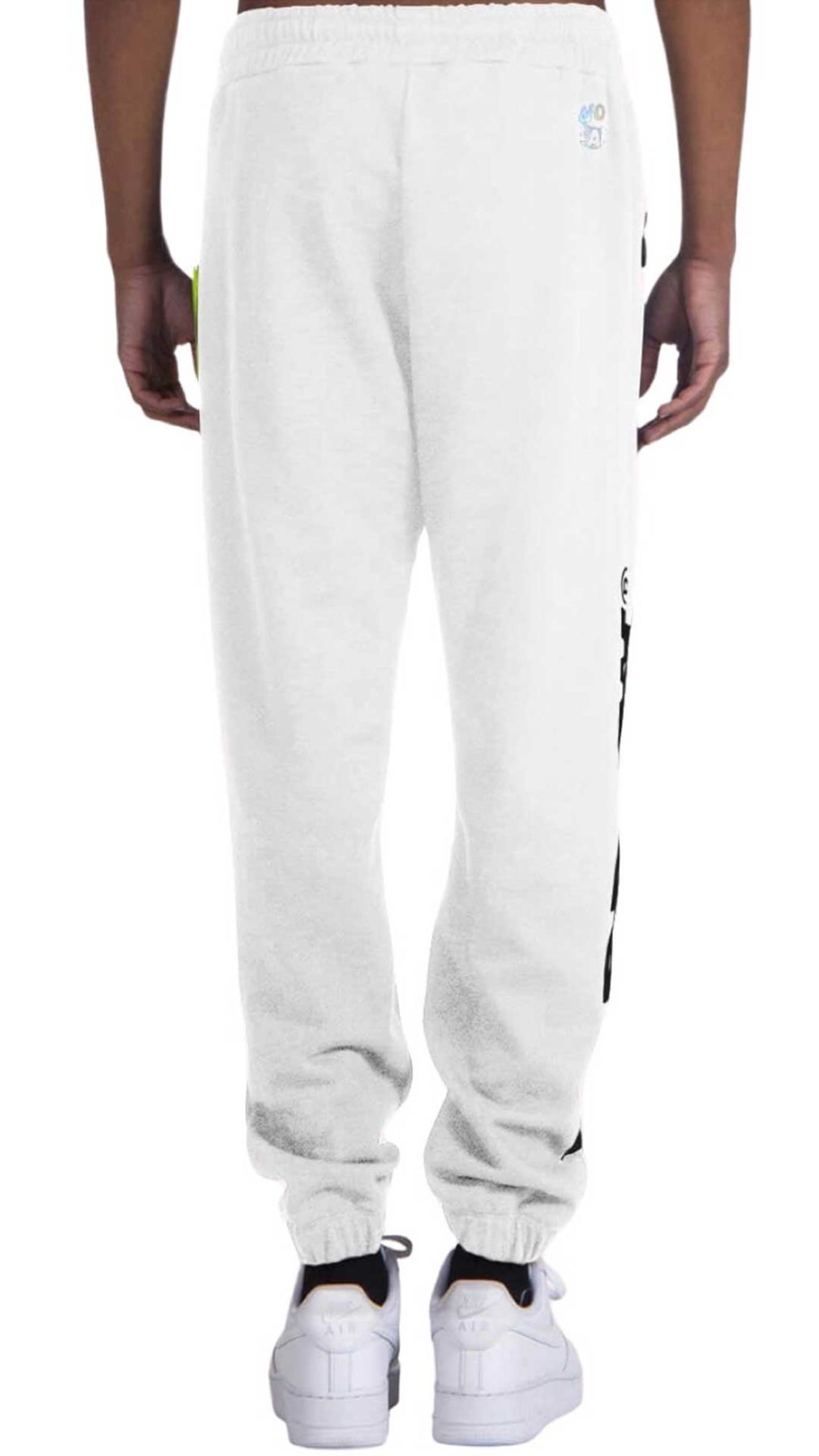 Pantalones deportivos blanco Barrow con logotipo estampado en piernas