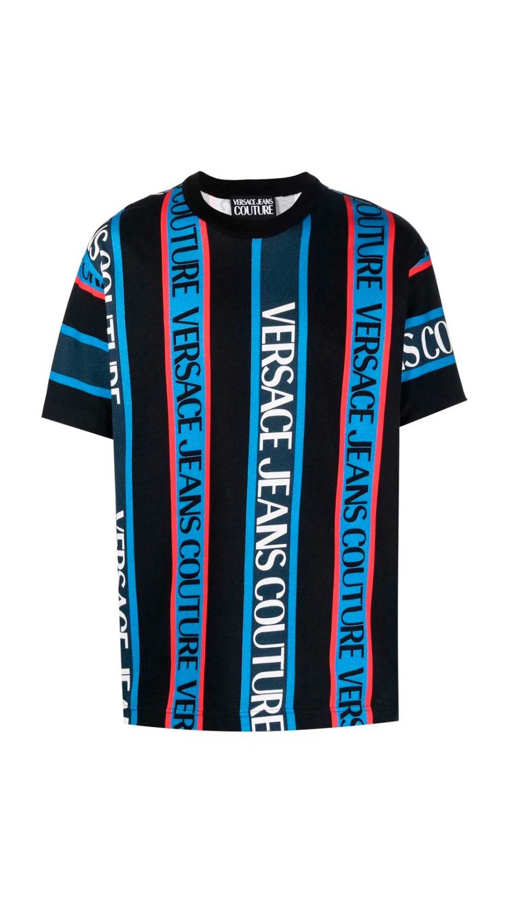 Camiseta Versace Jeans Couture con rayas verticales y logo