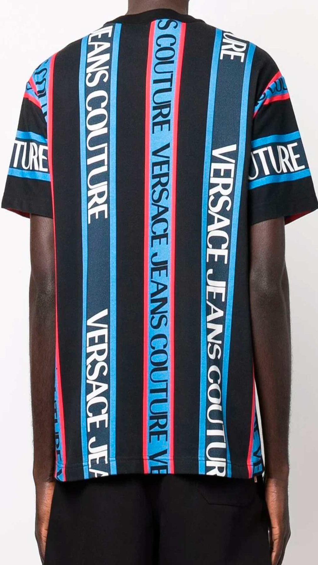 Camiseta Versace Jeans Couture con rayas verticales y logo