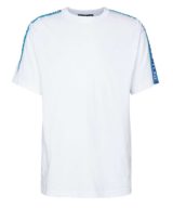 Camiseta blanca Versace Jeans Couture bandas con logo en los hombros