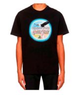 Camiseta negra Versace Jeans Couture grafico y detalles de cristal en la parte delantera con logo