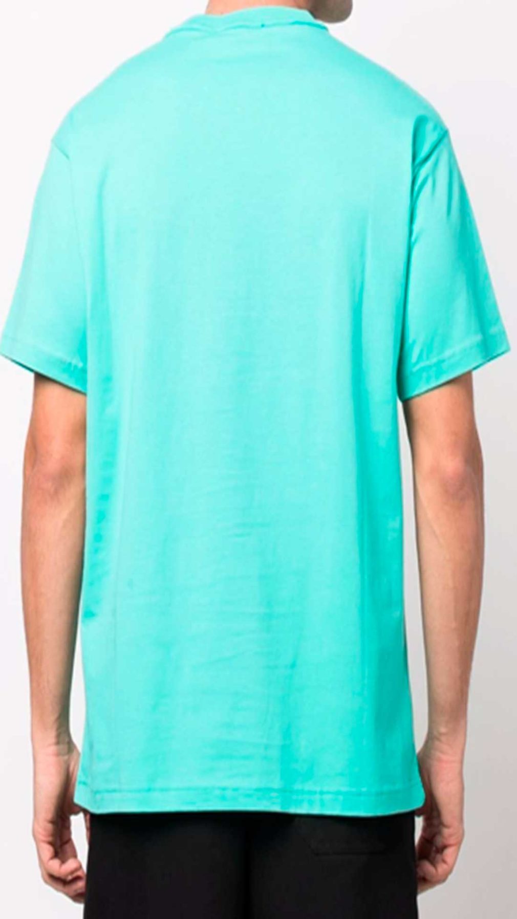 Camiseta verde Versace Jeans Couture grafico y detalles de cristal en la parte delantera con logo
