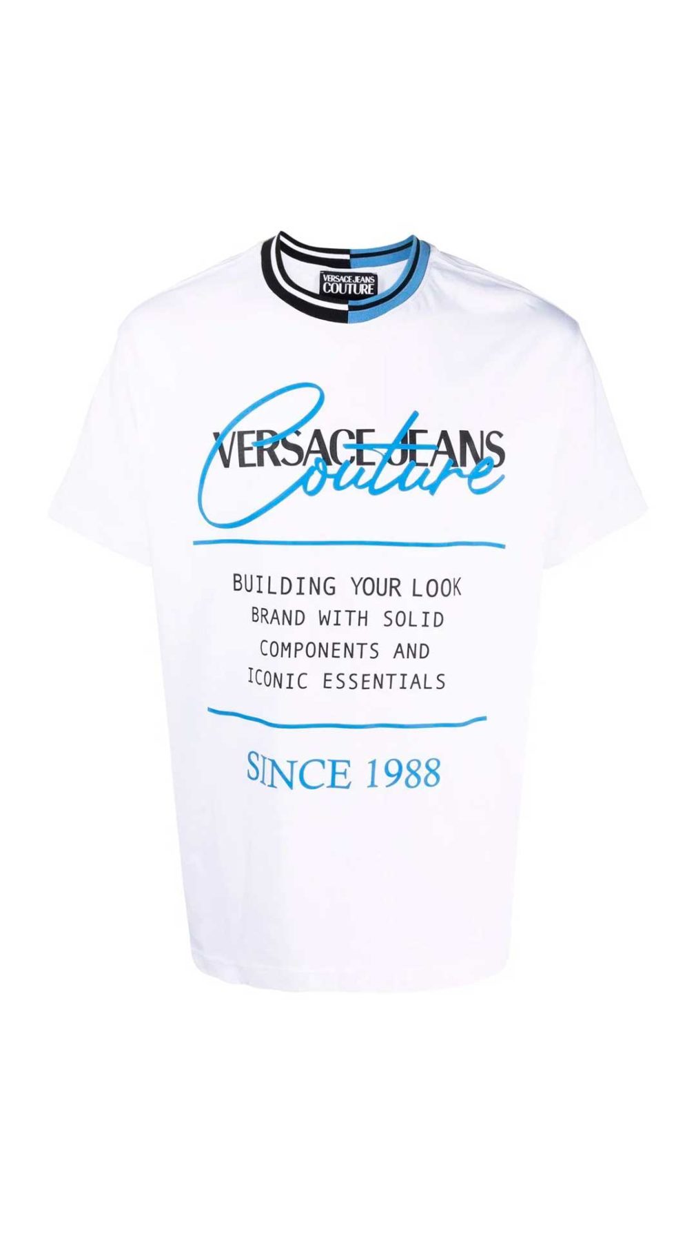 Camiseta  blanca Versace Jeans Couture con logo estampado en la parte delantera