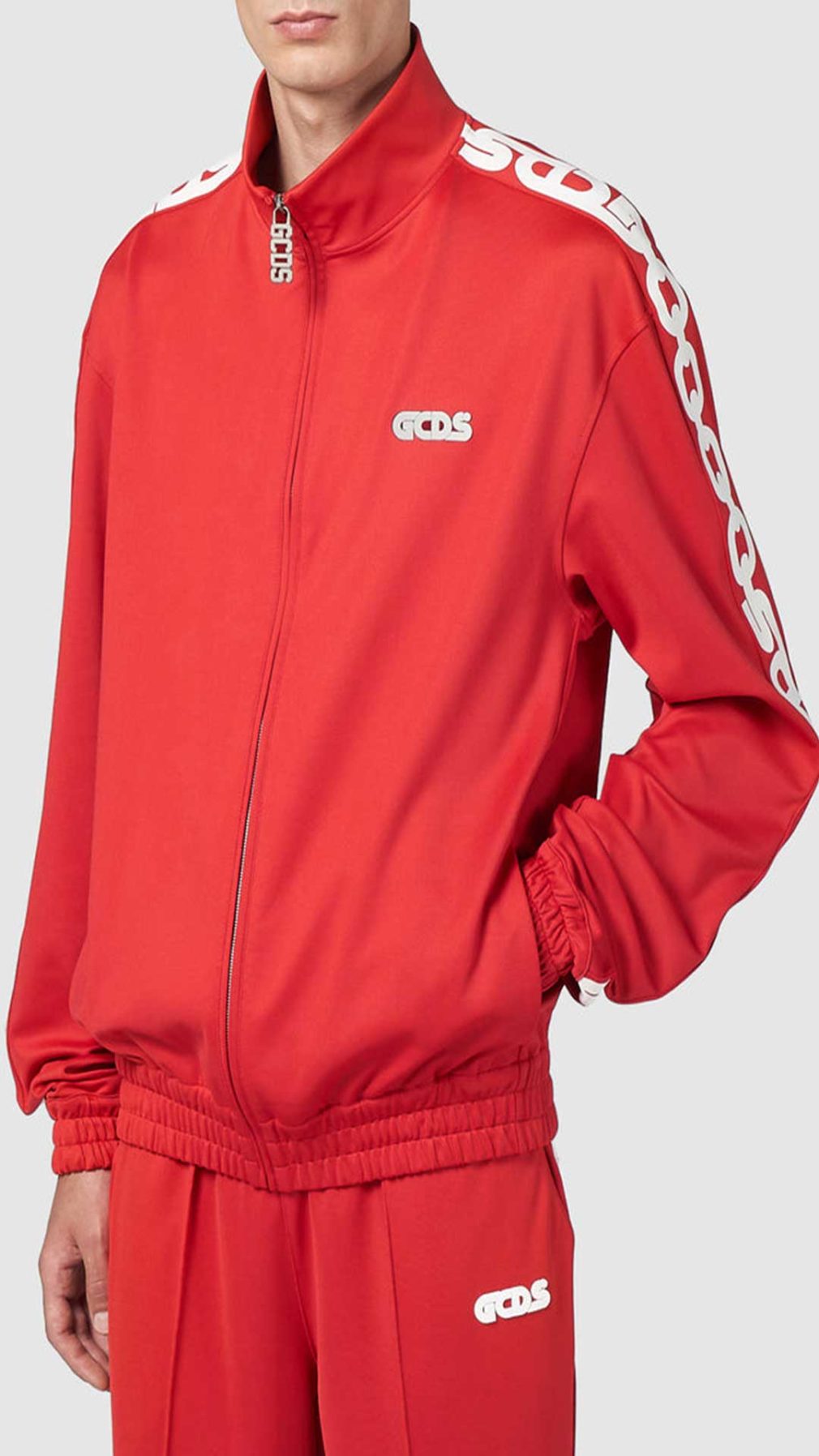 Sudadera con cremallera GCDS con banda gruesa de cadena con logotipo