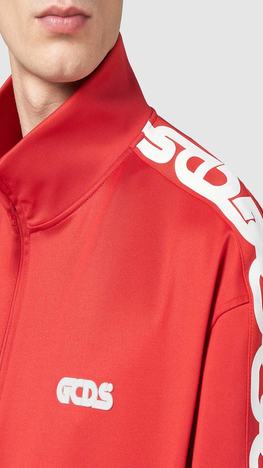 Sudadera con cremallera GCDS con banda gruesa de cadena con logotipo