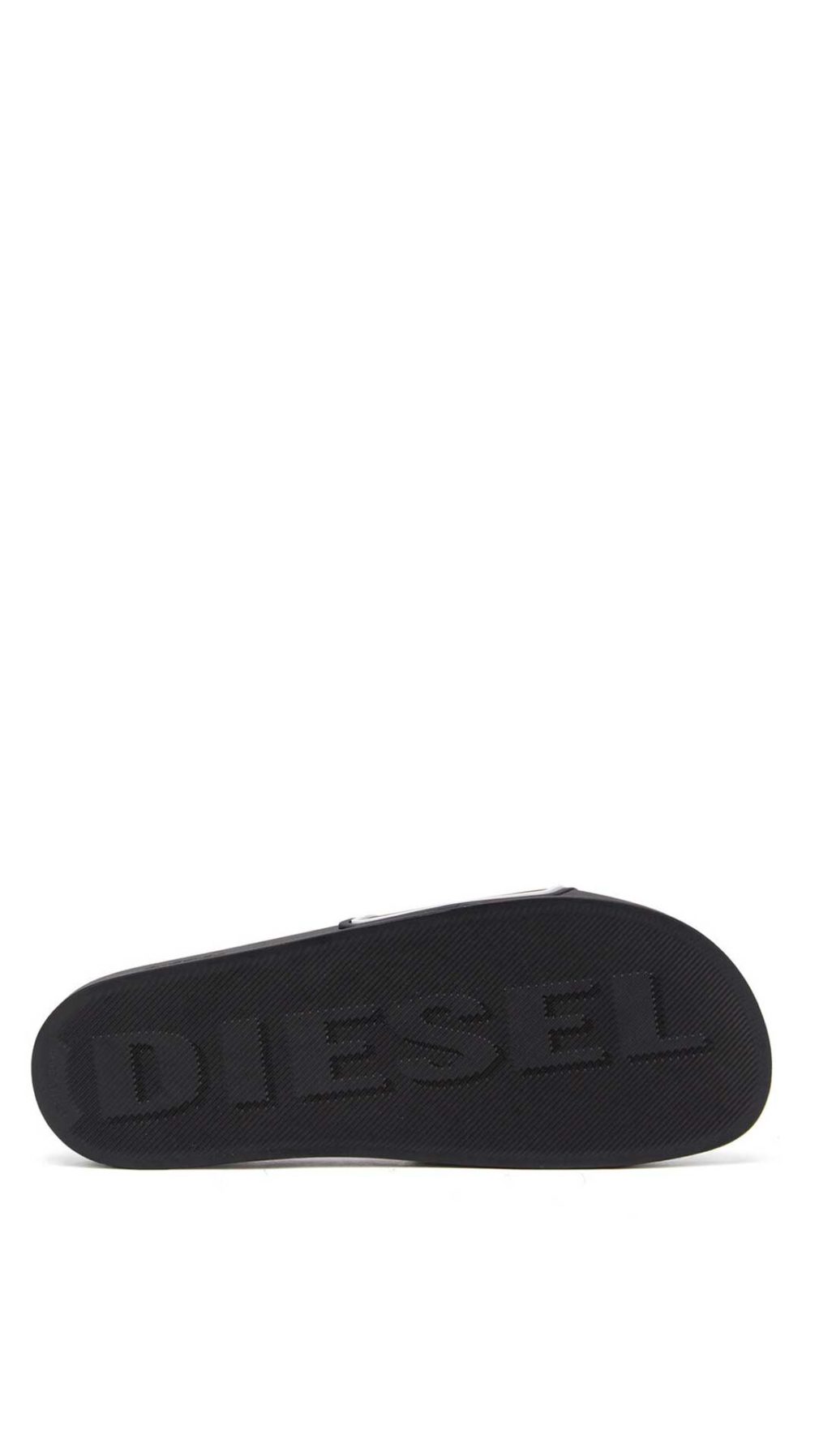 Chancletas negra Diesel con logotipo Diesel For Successful Living en 3D
