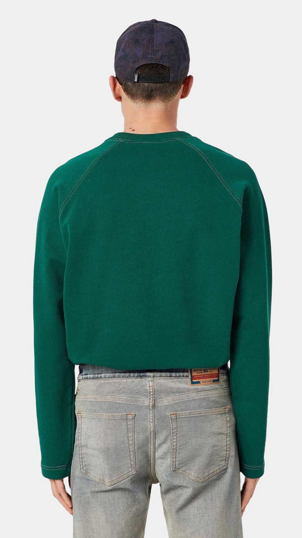 Sudadera bicolor Diesel con logotipo en la parte delantera