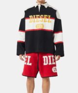 Pantalón corto rojo y negro Diesel con logotipo Diesel 1978