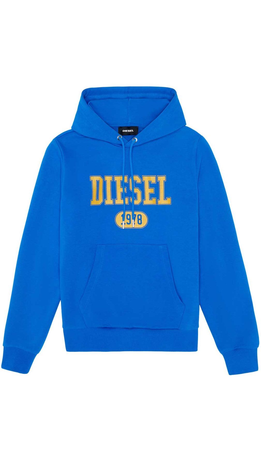 Sudadera azul Diesel con capucha y logotipo en la  parte delantera