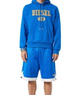 Sudadera azul Diesel con capucha y logotipo en la  parte delantera