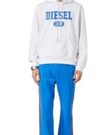 Sudadera blanca Diesel con capucha y logotipo en la parte delantera