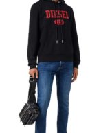 Sudadera negra Diesel con capucha y logotipo en l aparte delantera