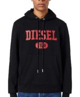 Sudadera negra Diesel con capucha y logotipo en l aparte delantera