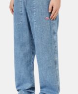 Pantalón azul Diesel D-Martians Track Denim Joggjeans con logotipo D en la parte delantera