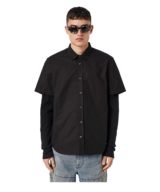 Camisa Diesel con magas de canale y parche D ovalado