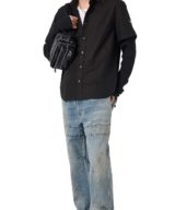 Camisa Diesel con magas de canale y parche D ovalado