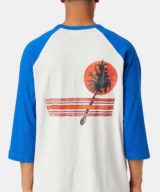 Camiseta Diesel mangas raglán 3/4 con estampado tropical