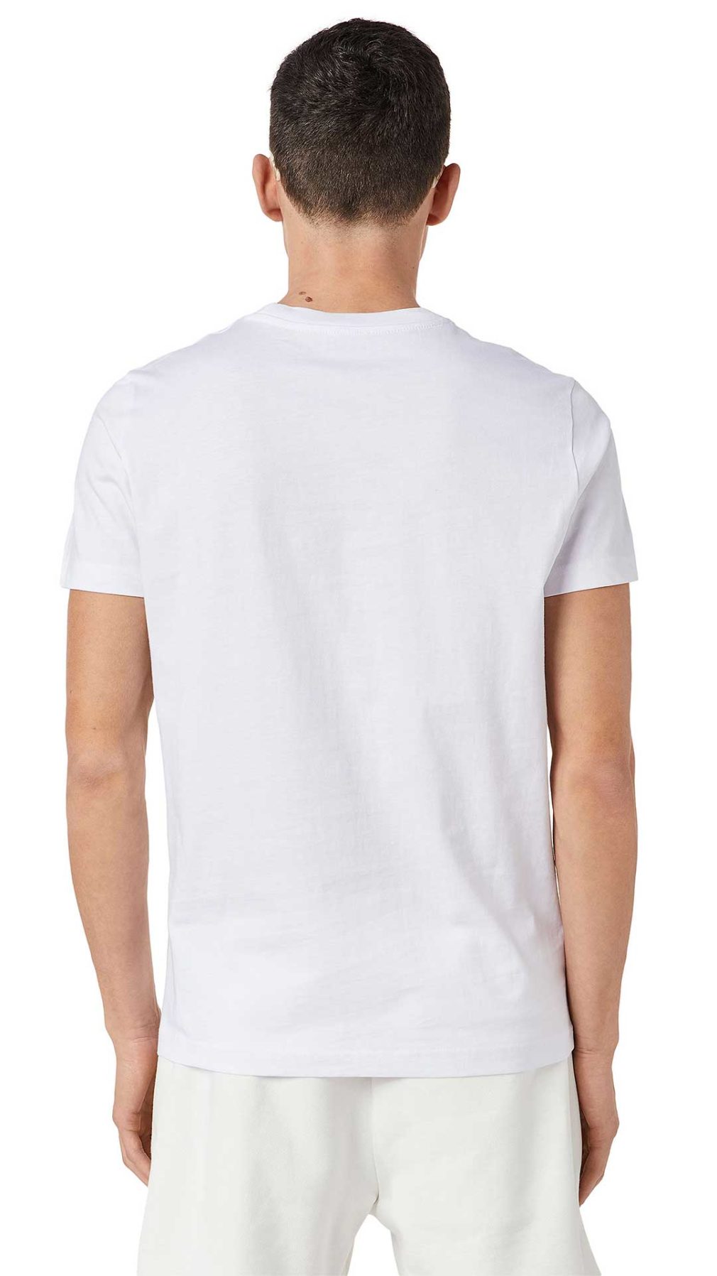 Camiseta blanca Diesel logotipo vintage estampado en relieve en la parte delantera