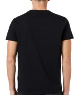 Camiseta negra Diesel logotipo vintage estampado en relieve en la parte delantera