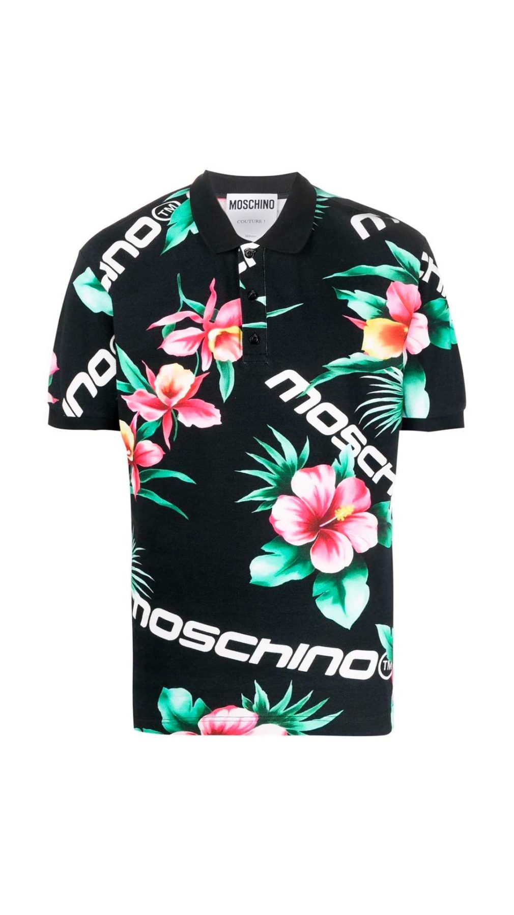 Polo Moschino con estampado floral y del logo