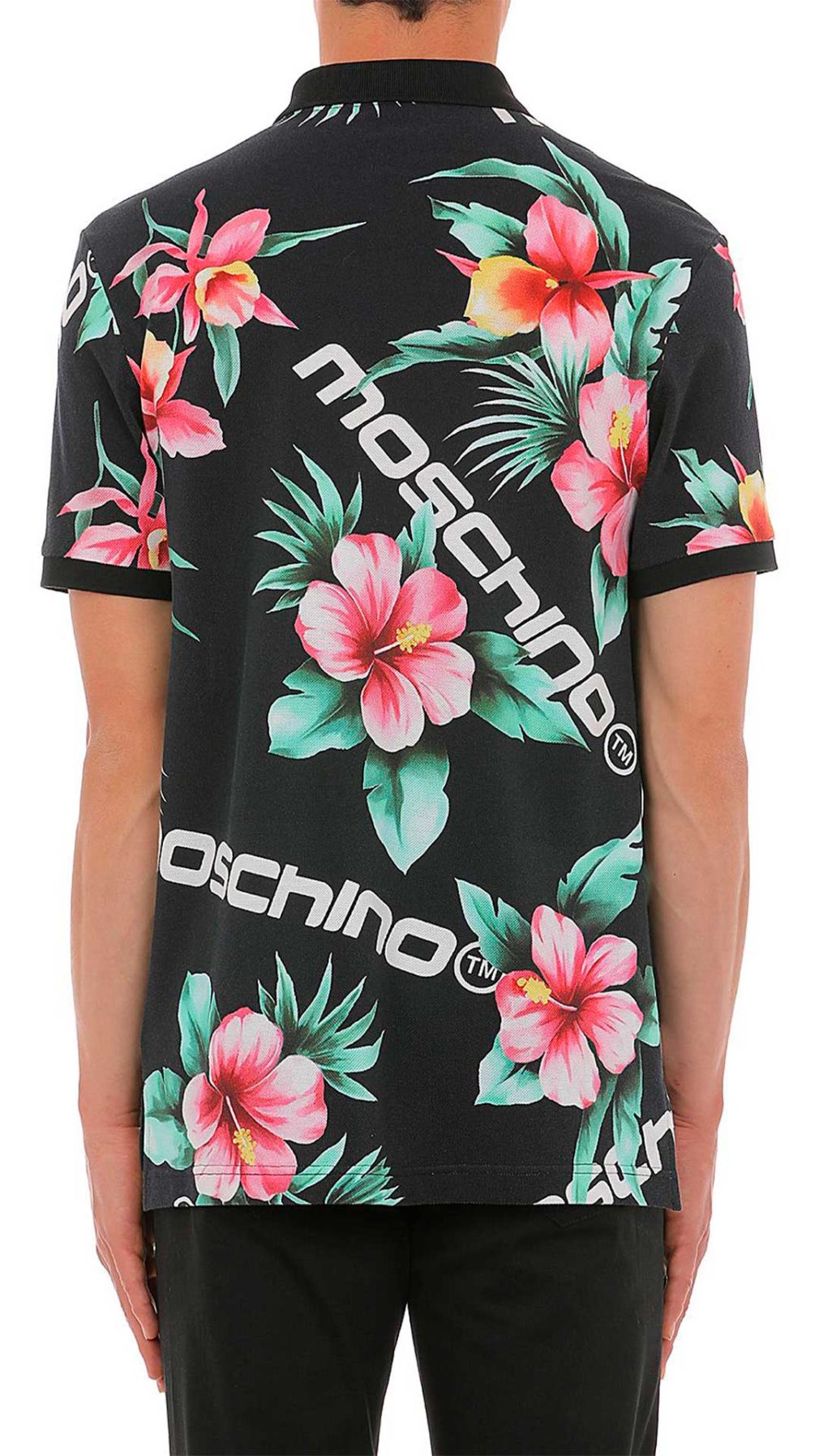Polo Moschino con estampado floral y del logo