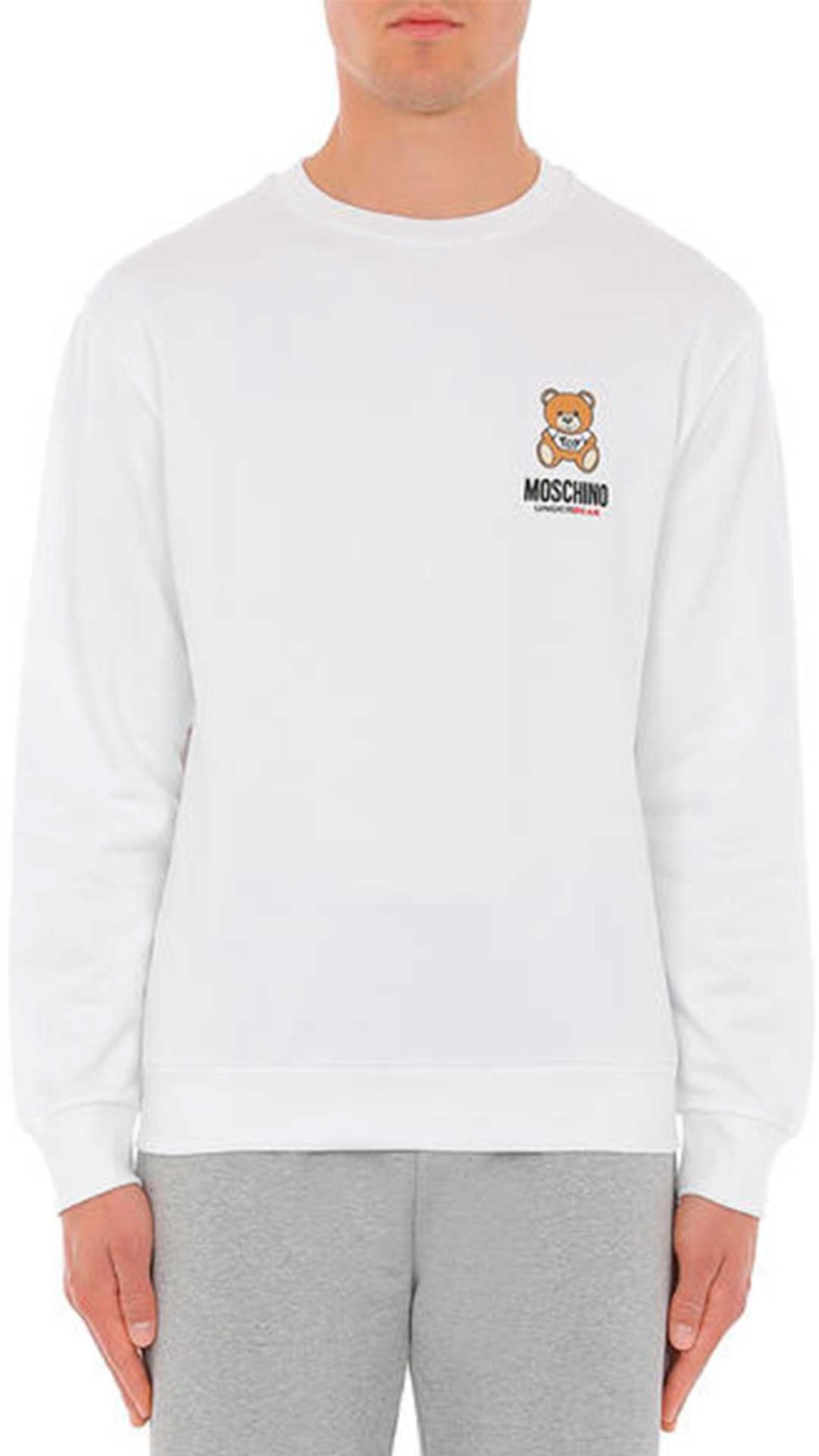 Sudadera blanca Moschino logo Teddy Bear