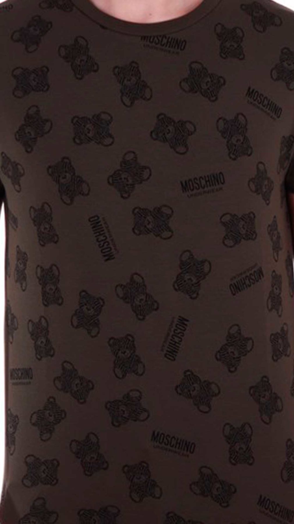 Camiseta verde Moschino con estampado de Teddy Bear y del  logotipo
