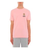 Camiseta rosa Moschino con estampado Teddy Bear y logotipo