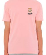 Camiseta rosa Moschino con estampado Teddy Bear y logotipo