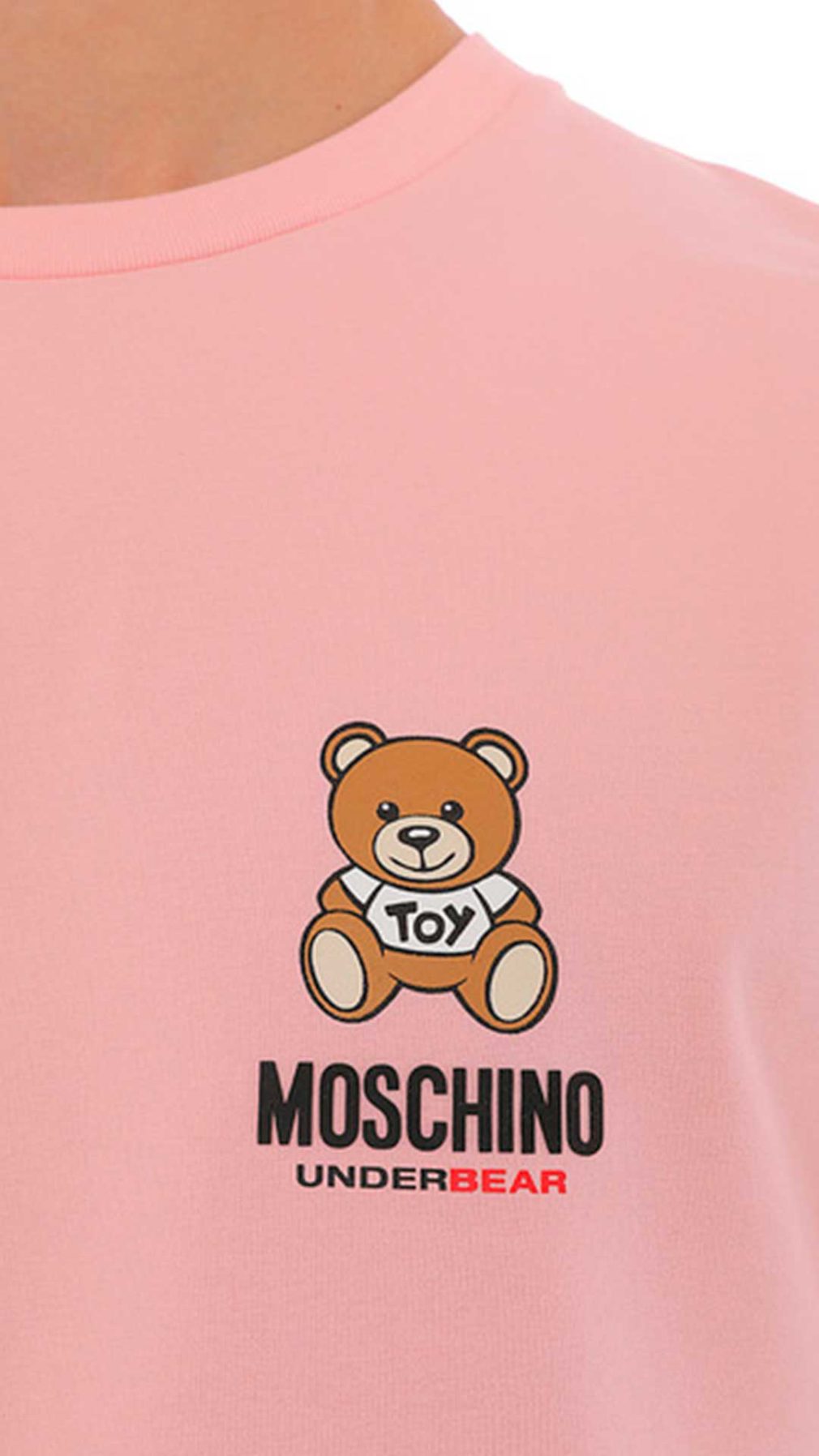 Camiseta rosa Moschino con estampado Teddy Bear y logotipo