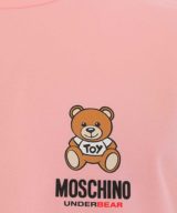 Camiseta rosa Moschino con estampado Teddy Bear y logotipo