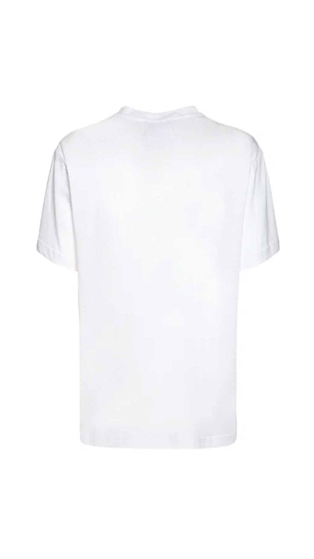 Camiseta blanca Versace Jeans Couture con sol y logo en relieve engomado en la parte delantera