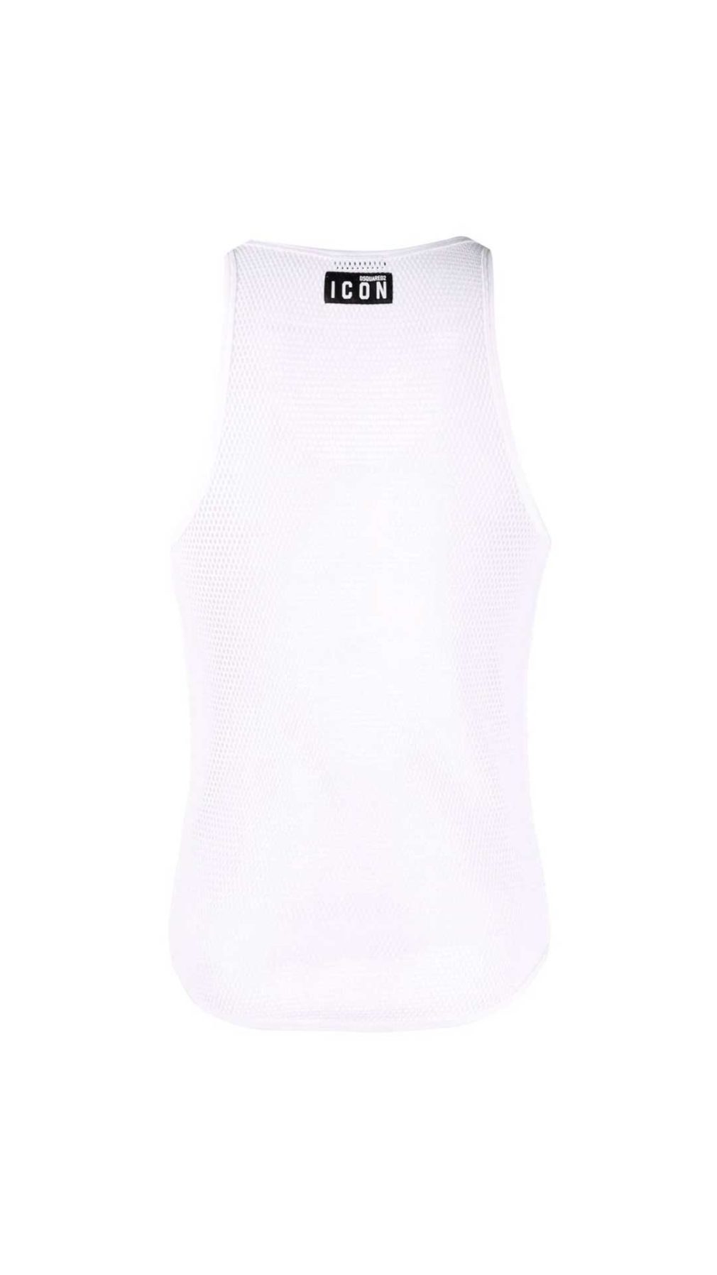 Camiseta blanca Dsquared2 con logotipo ICON tejido de rejilla