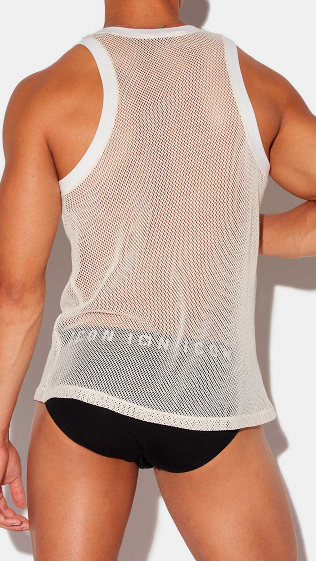 Camiseta blanca Dsquared2 con logotipo ICON tejido de rejilla