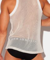 Camiseta blanca Dsquared2 con logotipo ICON tejido de rejilla