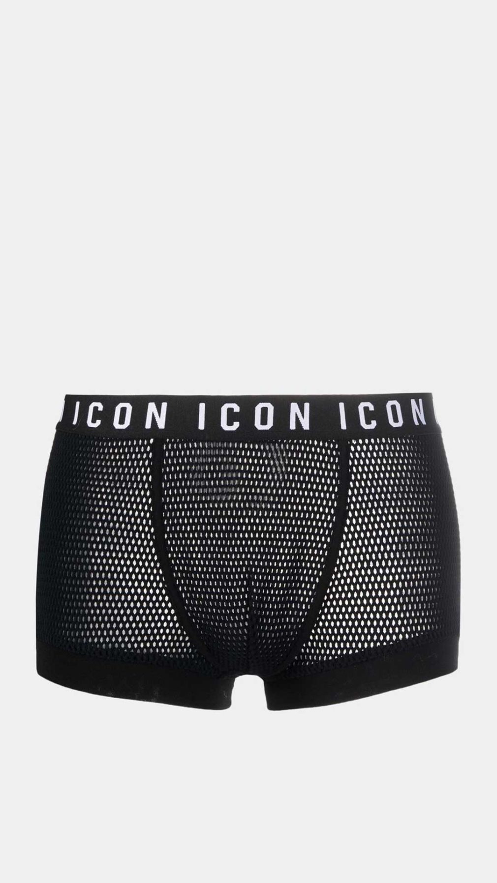 Bóxer negro Dsquared2 con logotipo ICON tejido de rejilla