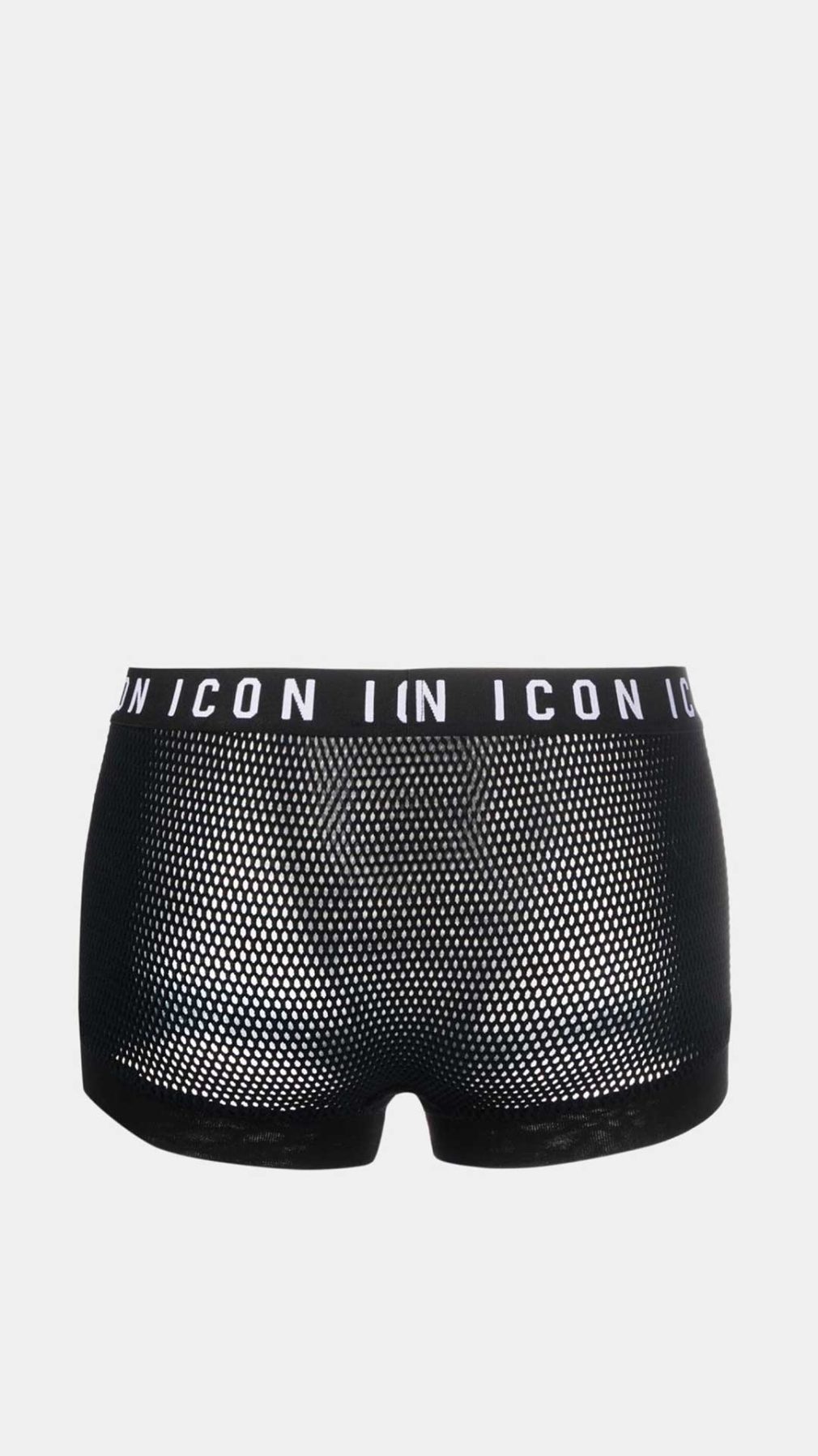 Bóxer negro Dsquared2 con logotipo ICON tejido de rejilla
