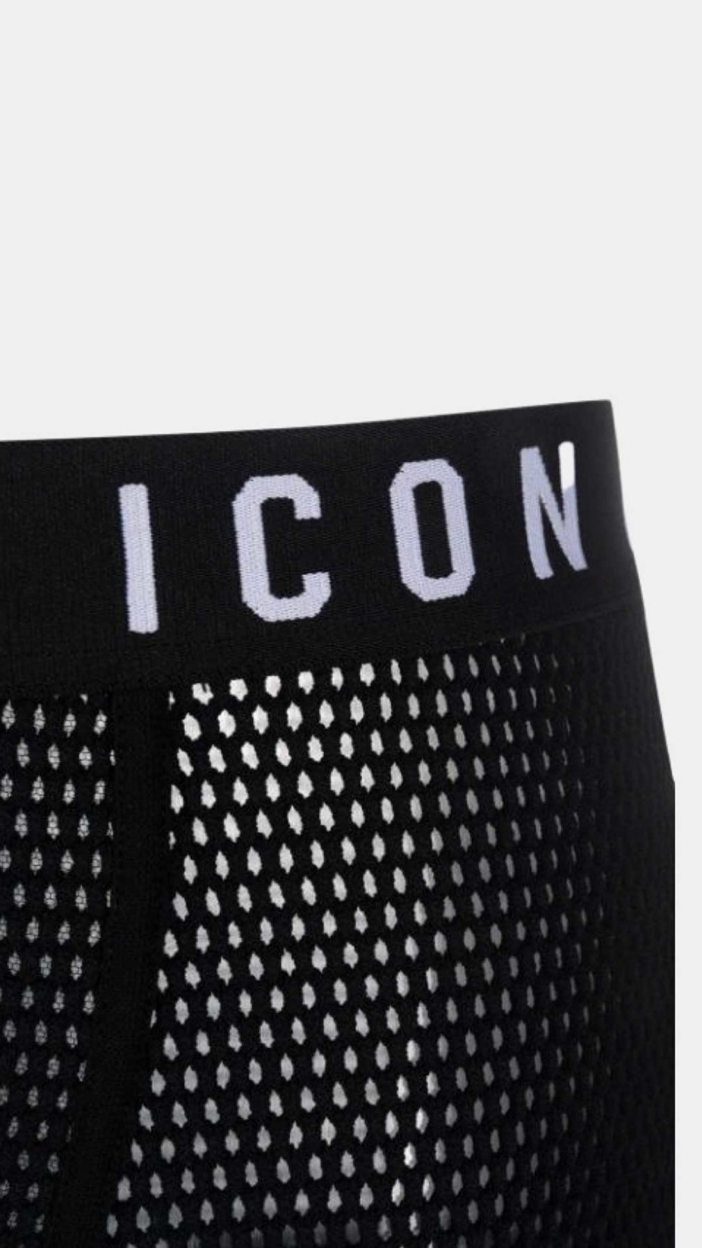 Bóxer negro Dsquared2 con logotipo ICON tejido de rejilla