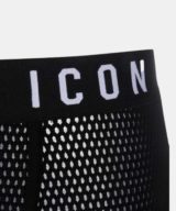 Bóxer negro Dsquared2 con logotipo ICON tejido de rejilla