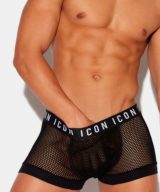 Bóxer negro Dsquared2 con logotipo ICON tejido de rejilla