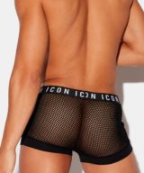 Bóxer negro Dsquared2 con logotipo ICON tejido de rejilla