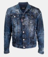 Chaqueta Dsquared2 con estampado y etiqueta del logotipo en la parte delantera