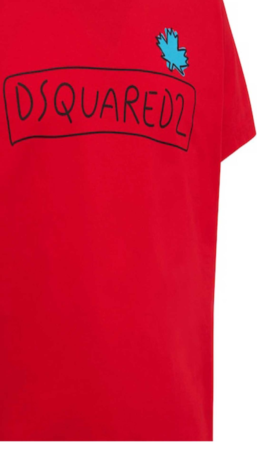 Camiseta roja Dsquared2 con logotipo y hoja de Canadá