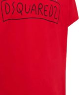 Camiseta roja Dsquared2 con logotipo y hoja de Canadá