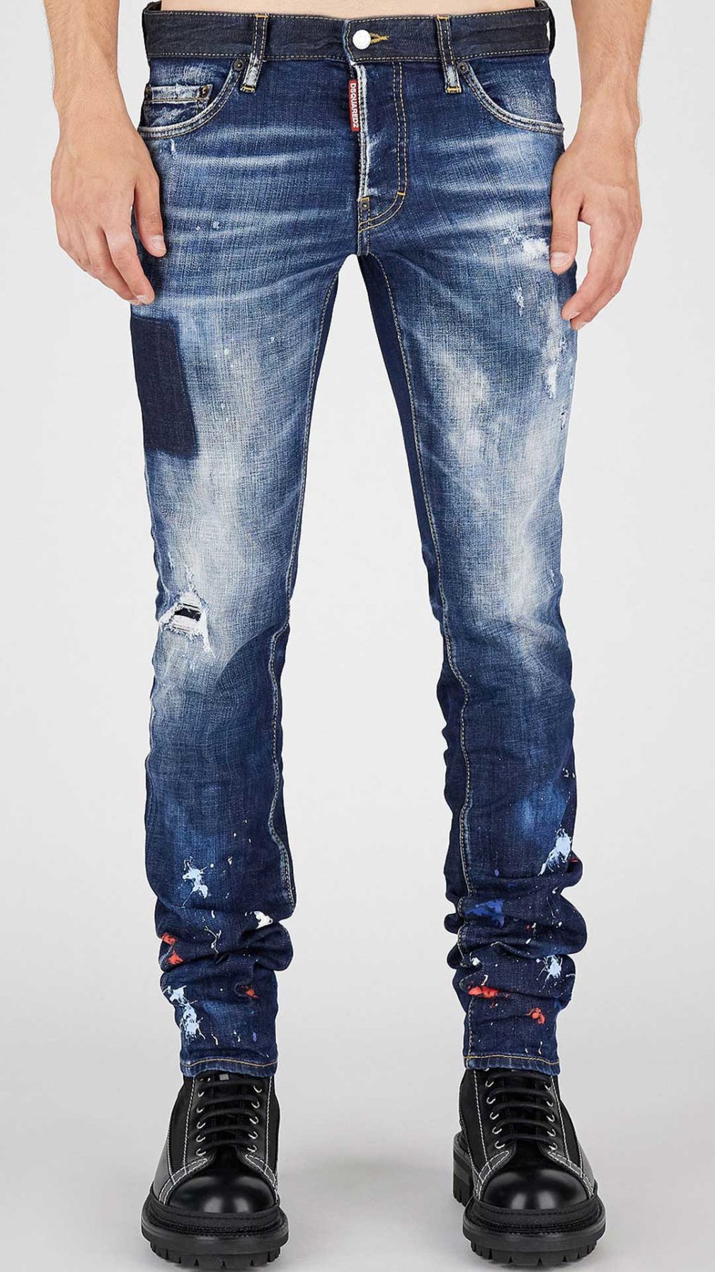 Jeans Slim Dsquared2 con bordado Dean & Dan en bolsillos traseros