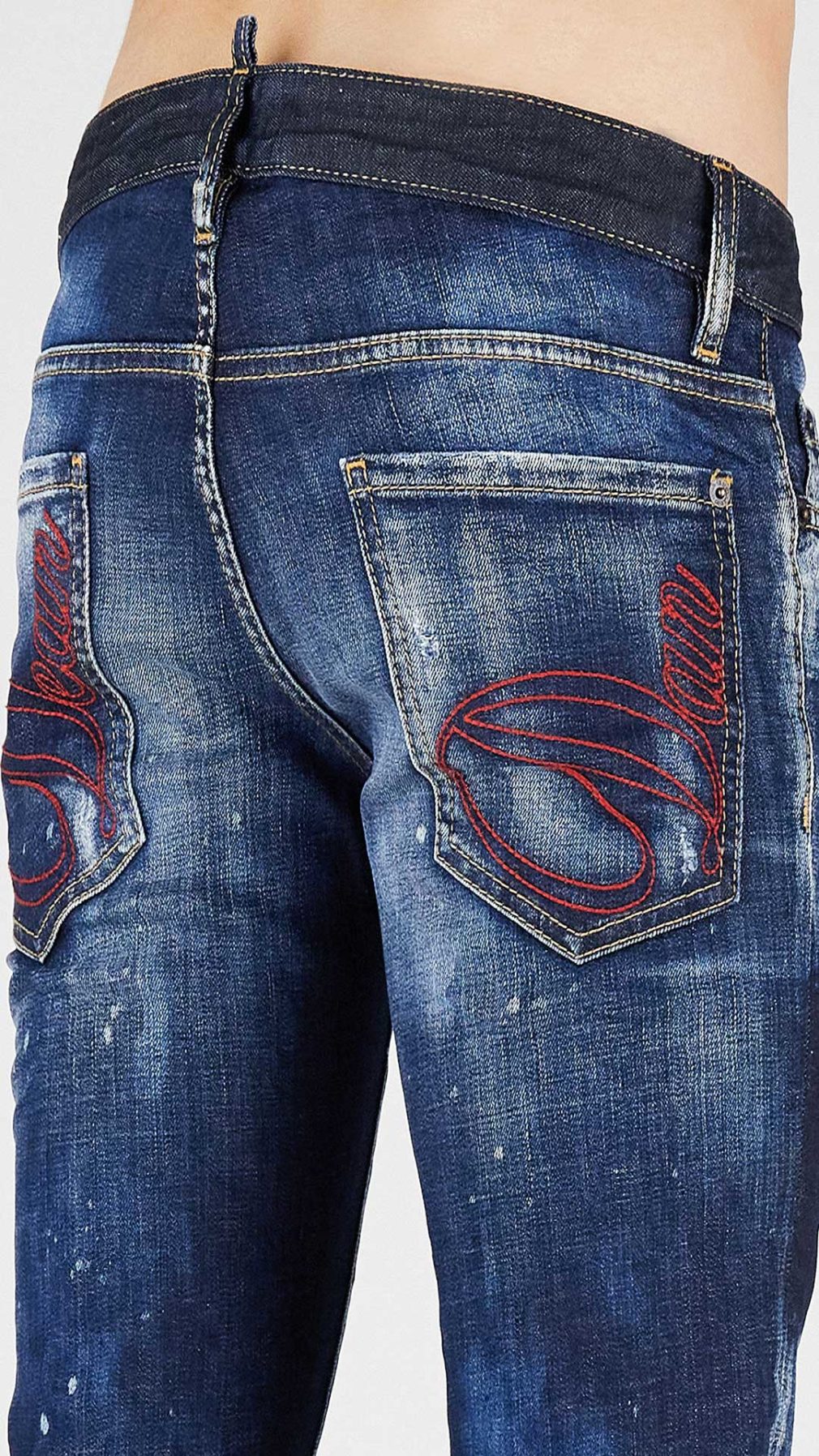 Jeans Slim Dsquared2 con bordado Dean & Dan en bolsillos traseros