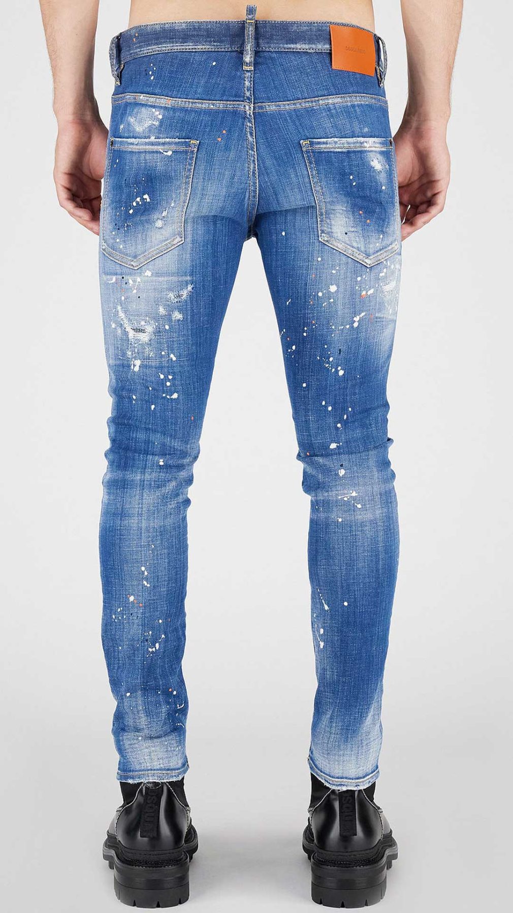 Jeans Skater Dsquared2 con bordado I Love en la parte delantera