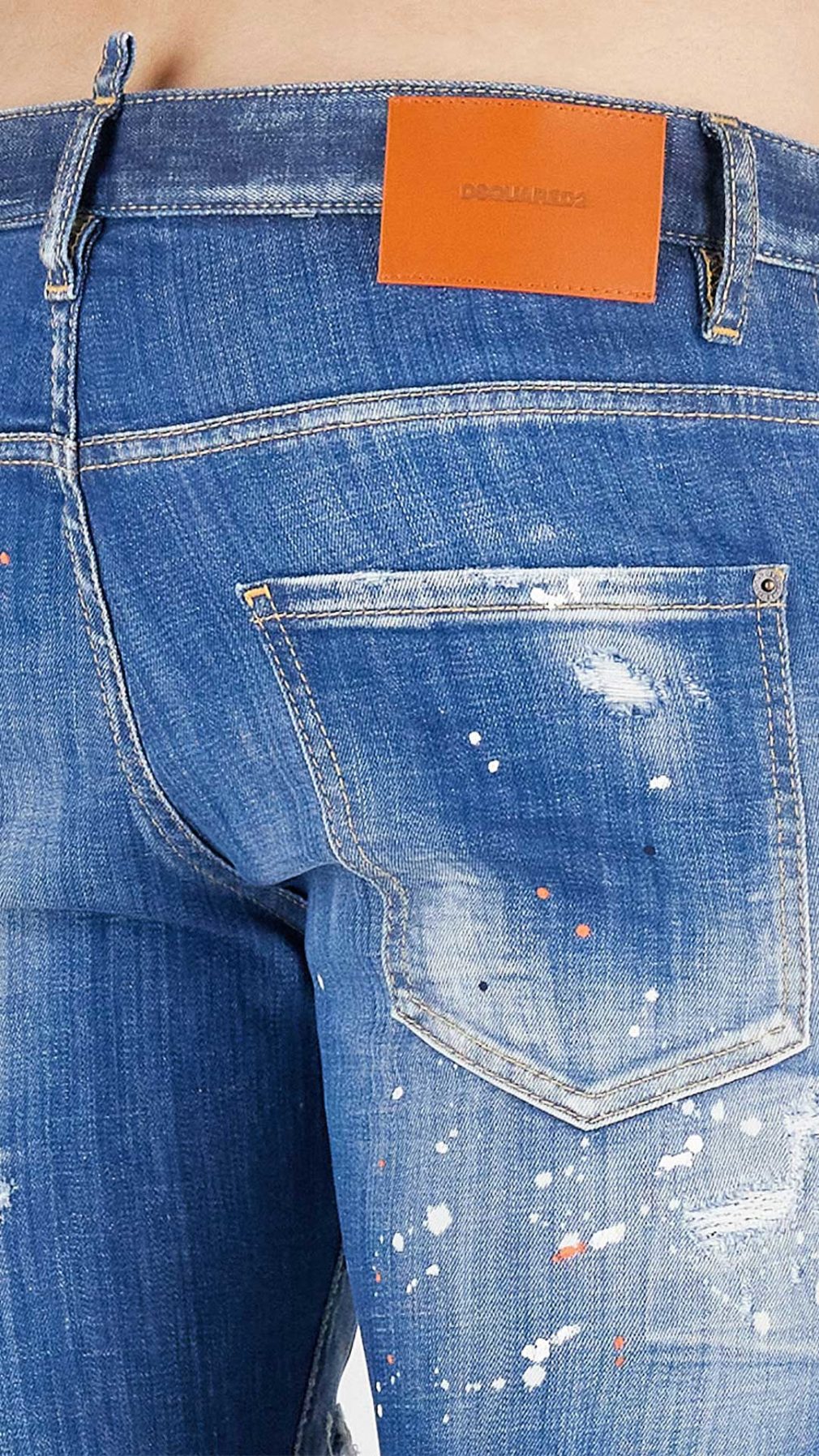 Jeans Skater Dsquared2 con bordado I Love en la parte delantera